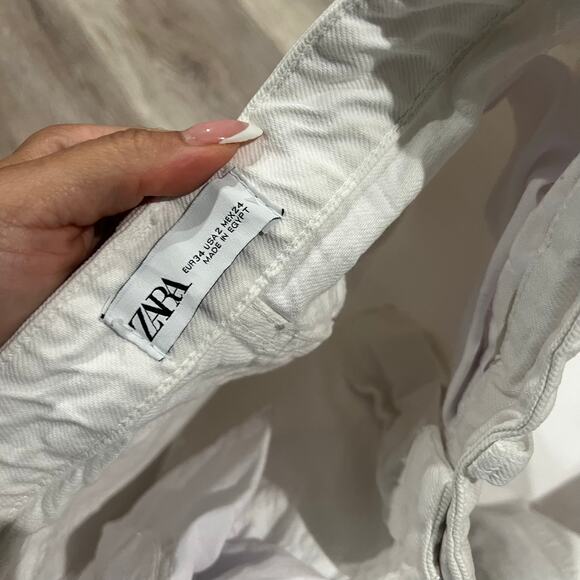 Zara White Flare Leg High Waisted Denim Jeans Size 2 - Picture 2 of 8